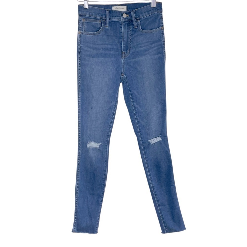 Madewell Medium Wash Distressed Roadtripper Jeans Knee-Rip Edition Size 25 J7936